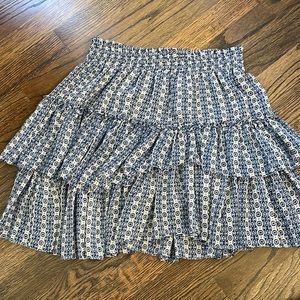 Misa Tiered Skirt Blue and white